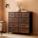 Resilient Brown NineDrawer Dresser With Fabric Bins