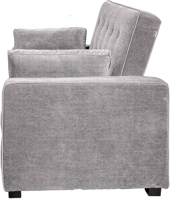 Modern Gray Queen-Size Convertible Loveseat