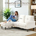 Beige 83Inch Contemporary Sectional Sofa With Ottoman