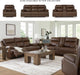 Vonryan Modern Leather Match Power Reclining Sofa with USB Ports, Dark Brown