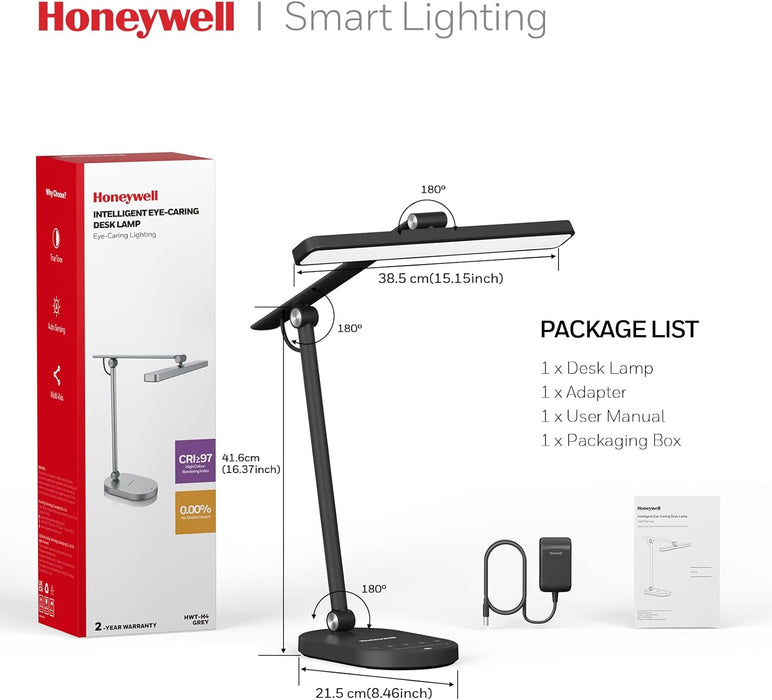 Desk Lamp for Home Office, H4 Sunturalux™ Eye-Caring LED Desk Light, 700LM Dimmable Desk Lamp with Timer, Adjustable Desk Reading Light, Touch Auto Dimming Table Lamp for Study, Bedroom