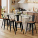 Metal Bar Stools Set of 4, 30" Bar Height with High Backs, Black | Matte Black Metal Frame Barstools, Modern Farmhouse High-Back Bar Chairs, Larger Seat for Kitchen and Dining Islands