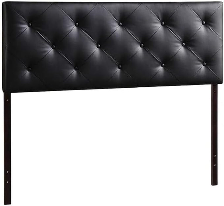 Bohemian Bliss Modern and Faux Leather Upholstered Headboard Black/King