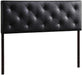 Bohemian Bliss Modern and Faux Leather Upholstered Headboard Black/King