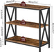 Sofa Table, Industrial Console Table, 3-Tier Narrow Side Table with Open Shelves, Foyer Table for Entryway, Hallway, Kitchen, Living Room and Bedroom, Easy Assembly, Rustic Brown CTHR8001Z