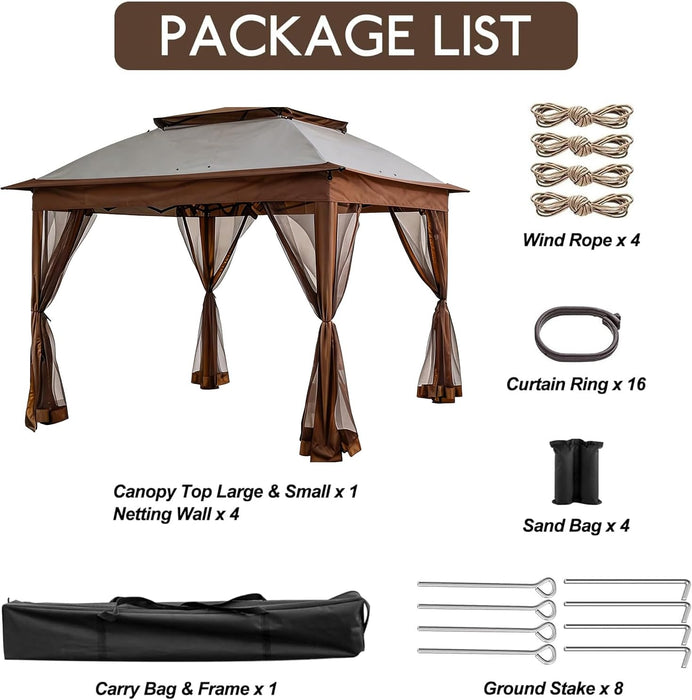 10' X 10' Pop up Gazebo Tent (Coffee)