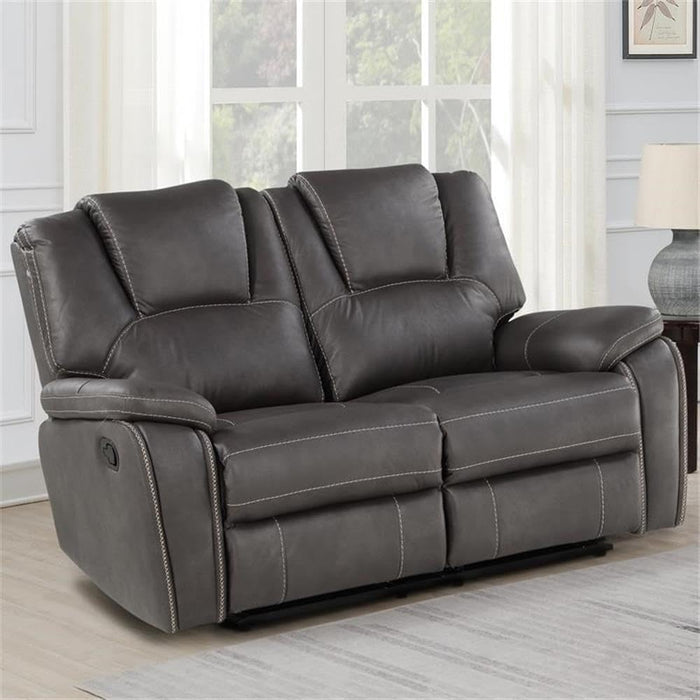 Manual Recliner Loveseat - Charcoal Faux Leather