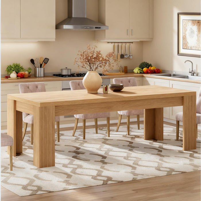 Dining Table for 6-8 People, 78.7-Inch Farmhouse Rectangular Kitchen Table with Heavy Duty Legs, Large Long Dining Room Furniture for Kitchen, Living Room, Rustic Brown