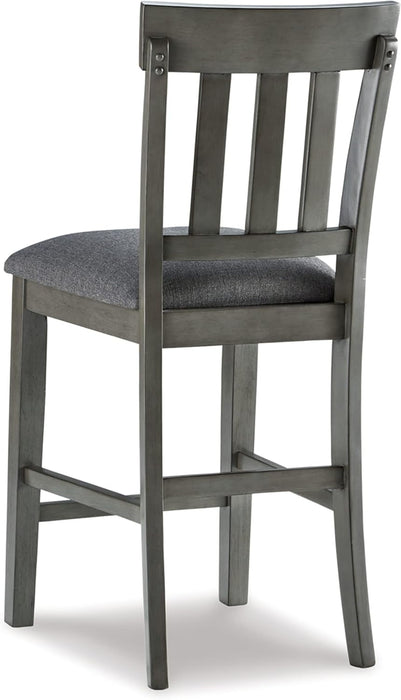Hallanden Modern Farmhouse 25.75" Counter Height Upholstered Barstool, Set of 2, Dark Gray