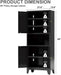 Black 69 Inch Freestanding Pantry Cabinet Organization