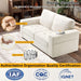 70" Beige Loveseat with USB & Type-C