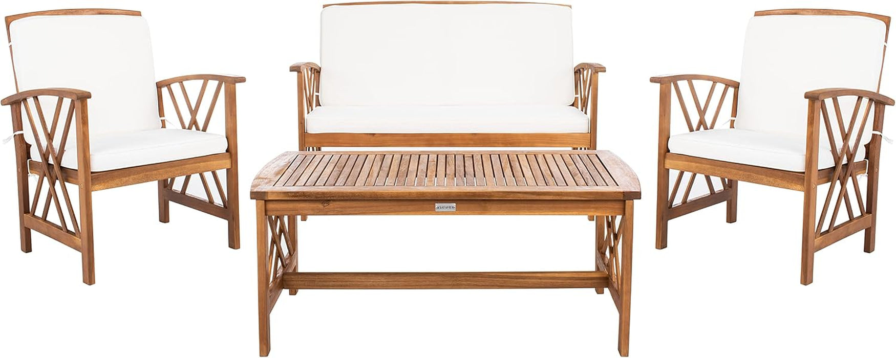 SAFAVIEH Outdoor Fontana 4-Piece Patio Sectional Sofa Set, 40.2" PAT7008A