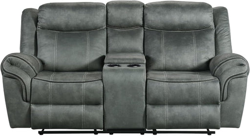 Charcoal Reclining Loveseat with Console