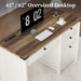 Executive Desk, Farmhouse Computer Desk with Drawers & Cabinet, Home Office Desk for Work Study Writing Workspace (Antique White, 45")