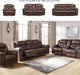 Stoneland Faux Leather Manual Pull Tab Reclining Sofa, Dark Brown