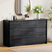 Modern 9 Drawers Dresser for Bedroom, 55" Wide Bedroom Dressers & Chest of Drawers W/Curved Profile, Mid Century Wood Dressers with Handleless Design, Large Dresser for Bedroom Living Room