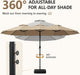 15FT Double-Sided Patio Umbrella with Base Included