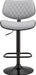 Leland Adjustable Grey Faux Leather and Black Finish Bar Stool