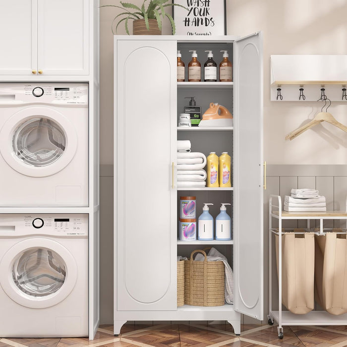 SeventyFiveInch White Industrial Grade Pantry Cabinet Storage