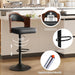 Modern Swivel Bar Stools Set of 2, Wooden Upholstered PU Leather Barstools with Back & Footrest, Counter Height Bar Chairs for Kitchen Island, Black
