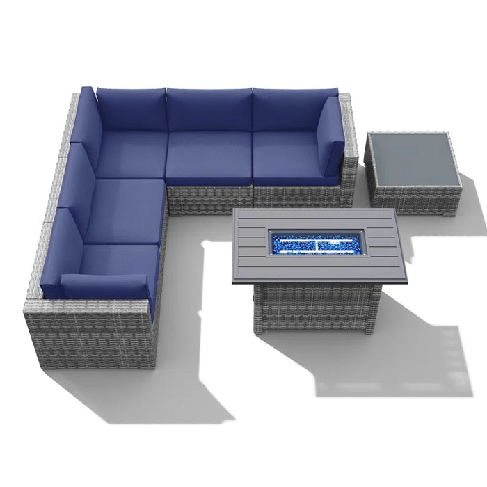 Caydin 5 - Person Modular Patio Conversation Sets with Cushions
