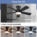41" Black Low Profile Ceiling Fans with Lights and Remote, Modern Flush Mount Ceiling Fan Light with Quiet Reversible DC Motor for Bedroom Kitchen