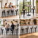 Metal Bar Stools Set of 4 Black Counter Stools with Back 26"