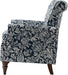 Elegant Floral Wingback Chair With Removable Cushion