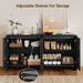 63" Sideboard Buffet Cabinet with 4Door & Adjustable Shelves, Black