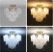 Golden Glass 4-Light Flush Mount Ceiling Chandelier