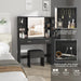 Black Makeup Vanity Desk With IlluminatedMirrorLED