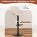 Bar Stools Set of 2, Leather Adjustable Barstools Counter Height Modern Bar Stools, Island Chairs Set of 2 for Kitchen, Beige