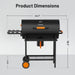 29-Inch Barrel Charcoal Grill, Heavy Duty BBQ Grill with Manual Rotisserie Meat Fork, Detachable Windproof Ash Collector Barbecue Smoker Grill Combo for Backyard, Patio and Parties ﻿