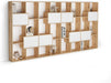 , Iacopo L Bookcase Rustic Oak with Ashwood White Doors (63.3 X 123.8 In), Made in Italy