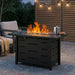 4-Piece PE Wicker Patio Set with 43" Propane Fire Pit Table, Grey