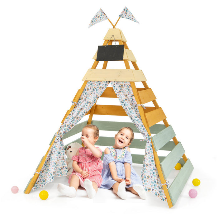 Triangle Hideaway Playhouse with Removable Chalkboard for Indoor and Outdoor