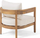 312395 Alfy Outdoor Club Chair with Cushions (Set of 2), Teak Finish, Beige