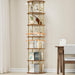 6 Tier RotatingBookshelf CornerDisplayUnit GoldFinish