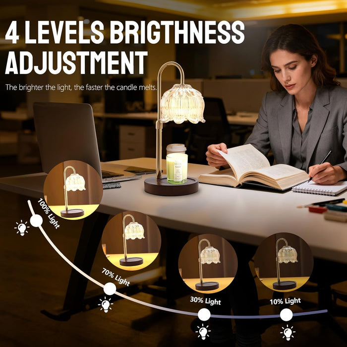 Fragrance Candle Warmer Lamp，Electric Candle Warmer with Timer & Dimmer，Mom Christmas Birthday Gifts for Women, House Warming Gifts New Home Bedroom Decor