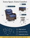 5-Piece Luxury Patio Furniture Set with 6" Thick Cushions, Weather-Resistant Wicker High Back Swivel Rocker Chairs, Senior-Friendly Conversation Set for Small Porch, Deck and Sunroom, Blue(V2)