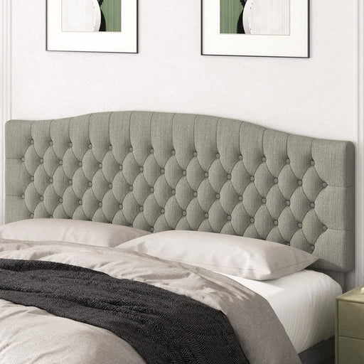 King Headboard Only, Upholstered Headboard King for Adjustable Bed Linen Tufted Calking Size Wall Mounted Head Board with Solid Wood Legs Head Board, Linen