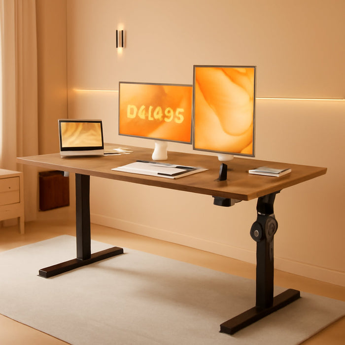 Electric Standing Desk, 48 X 24 Inches Height Adjustable Desk, Sit Stand up Desk for Work Office Home, Ergonomic Rising Computer Table with Memory Preset, Rustic Brown