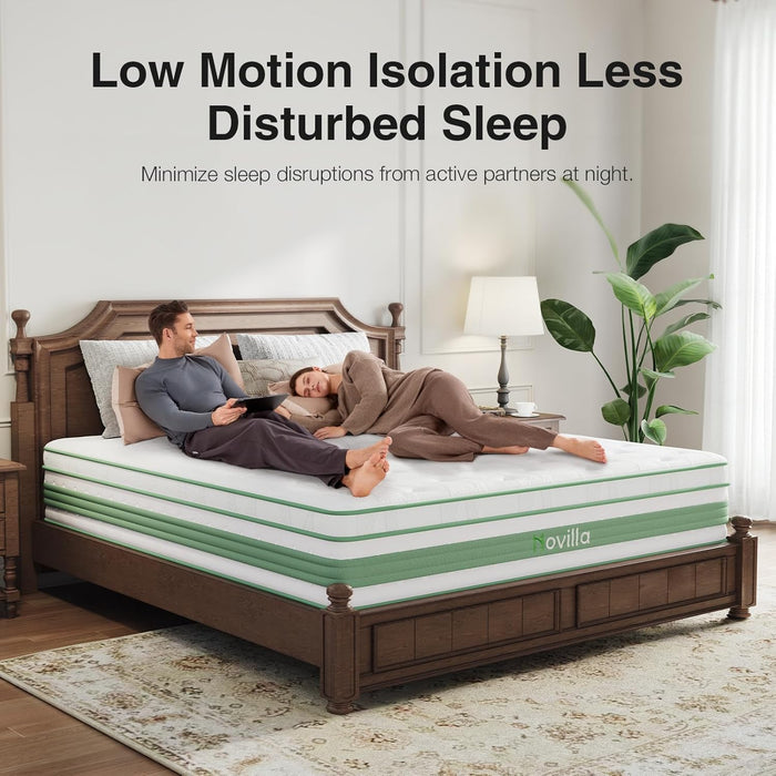 Queen Mattress 14 Inch, Queen Size Hybrid Mattress in a Box with Motion Isolation,Gel Memory Foam with Pocket Springs for Support & Pressure Relief, Medium Firm Pillow Top Mattresses