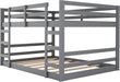 Full Over Full Bunk Bed SolidWoodSpaceSaving GrayFinish