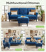 Velvet 83 Inch Sectional Sofa With Movable Ottoman