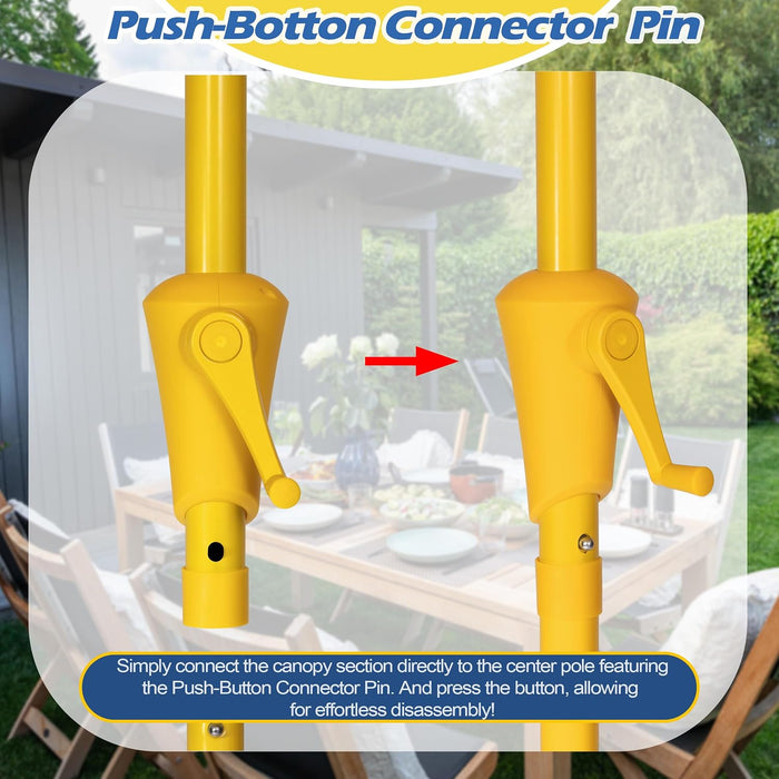 9FT Outdoor Patio Umbrella, Market Table Umbrella with 8 Sturdy Ribs and Crank System, Fade-Resistant & Waterproof for Garden Backyard Poolside Deck