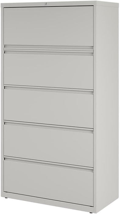 Hirsh 36 in W 5 Drawer Lateral File Cabinet, Light Gray, A4/Legal/Letter 17640-1 Each