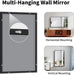 Black Framed Bathroom Mirror - Shatterproof 30"X50" Tempered Glass, HD No Distortion, Horizontal/Vertical Mount, Modern Matte Aluminum Alloy Frame