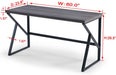Large Rustic Grey Computer Desk, Metal and Wood Home Office Desk, Industrial Vintage Soho Study Writing Table, Big Long PC Desk Workstation for Livingroom Bedroom, Dark Gray Oak, 60 Inch Wide