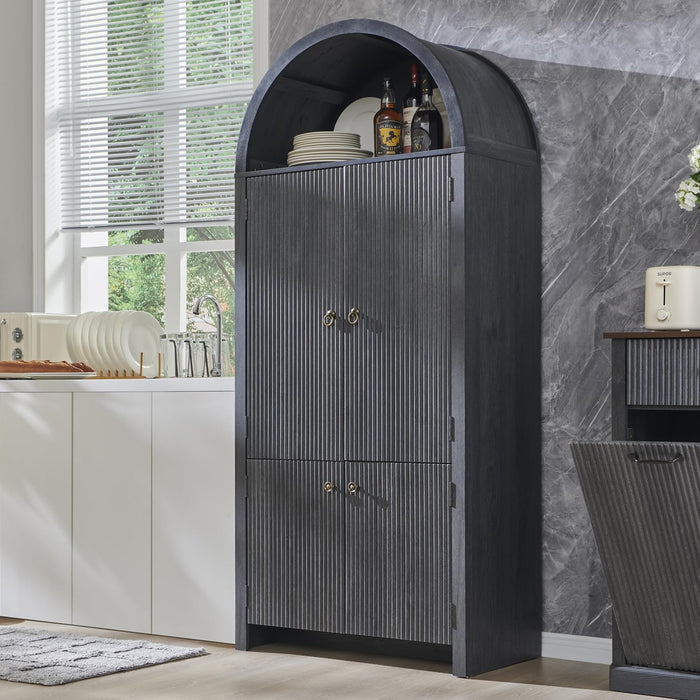 Tall Architectural Pantry Cabinet With Doors SpaceSaving